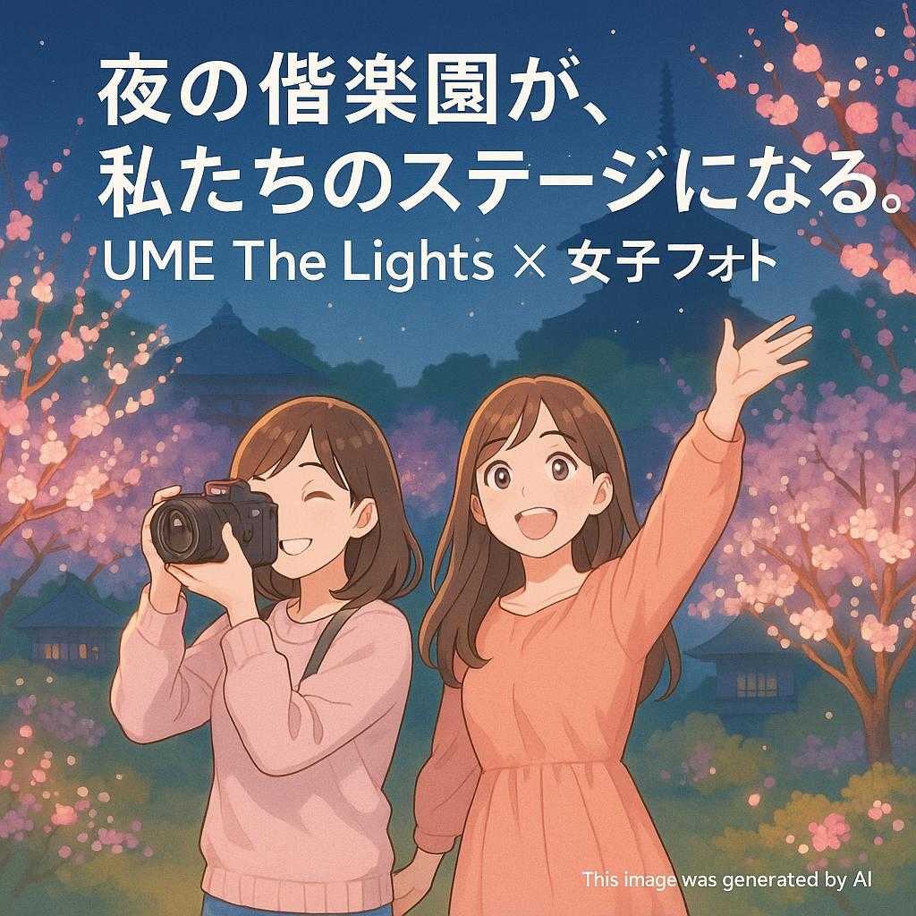 夜の偕楽園が、私たちのステージになる。  UME The Lights × 女子フォト
