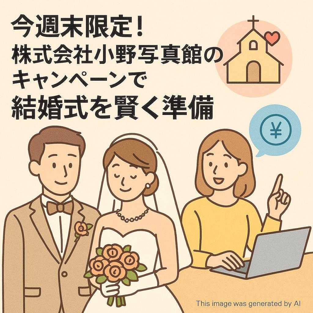 今週末限定！株式会社小野写真館のキャンペーンで結婚式を賢く準備