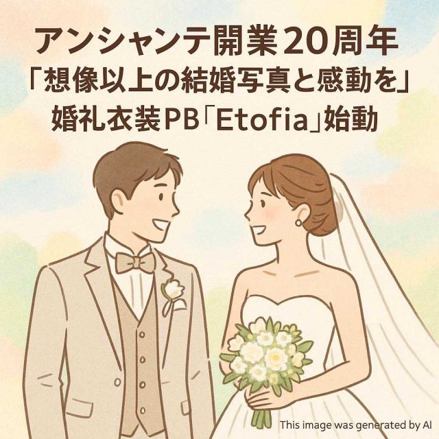 アンシャンテ開業20周年　“想像以上の結婚写真と感動を”　婚礼衣装PB「Etofia」始動
