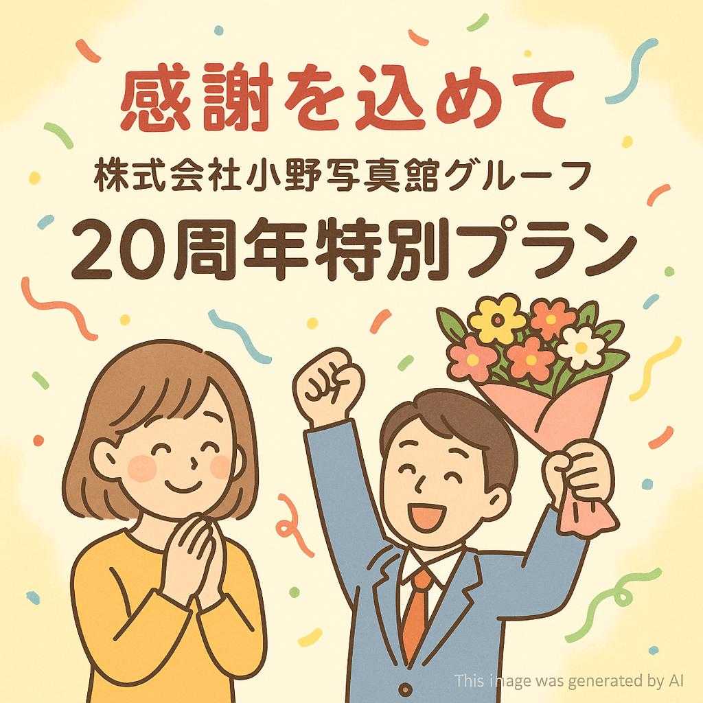 感謝を込めて・株式会社小野写真館グループの20周年特別プラン