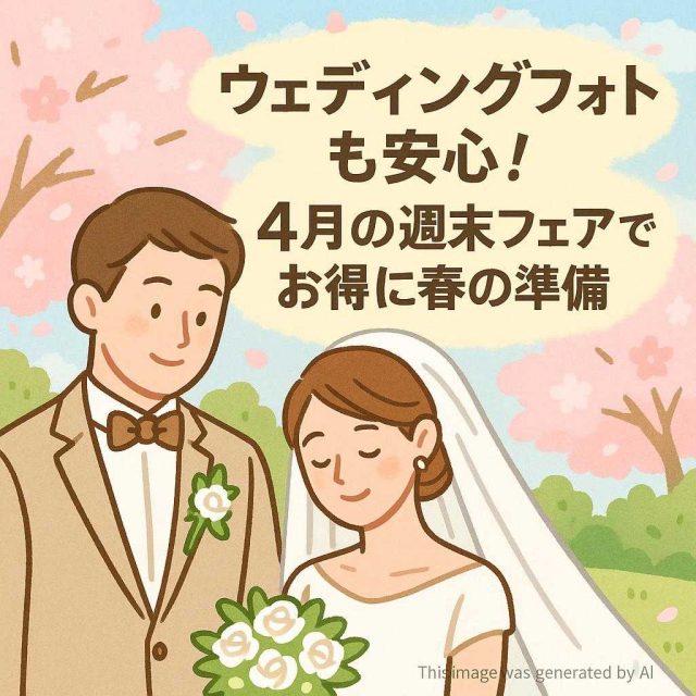 ウェディングフォトも安心！4月の週末フェアでお得に春の準備
