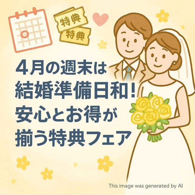 4月の週末は結婚準備日和！安心とお得が揃う特典フェア