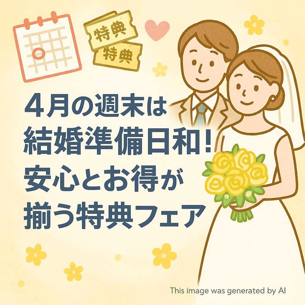 4月の週末は結婚準備日和!安心とお得が揃う特典フェア