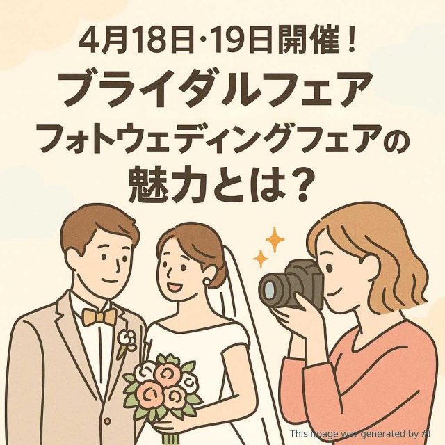 4月18日・19日開催！ブライダルフェア＆フォトウェディングフェアの魅力とは？