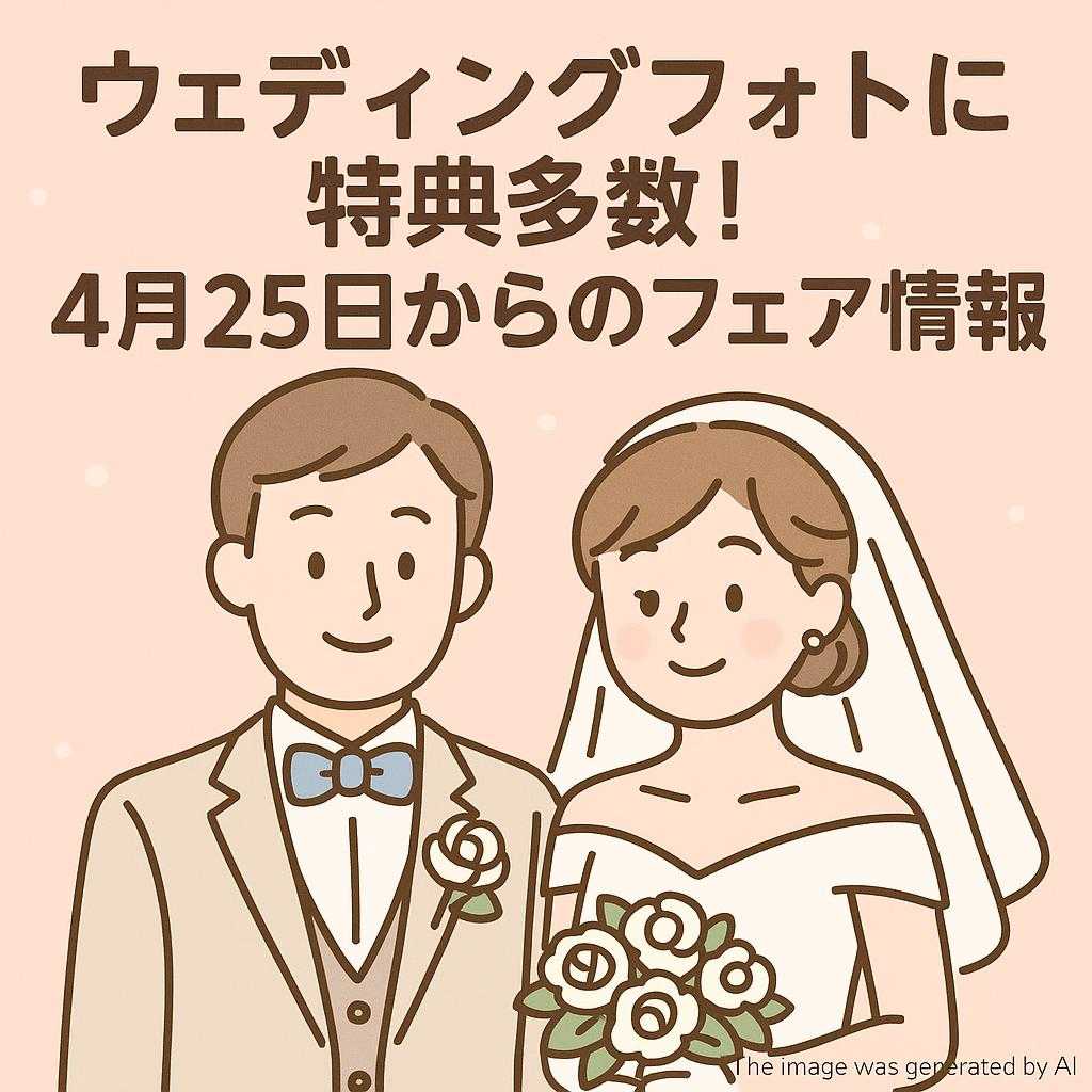 ウェディングフォトに特典多数!4月25日からのフェア情報