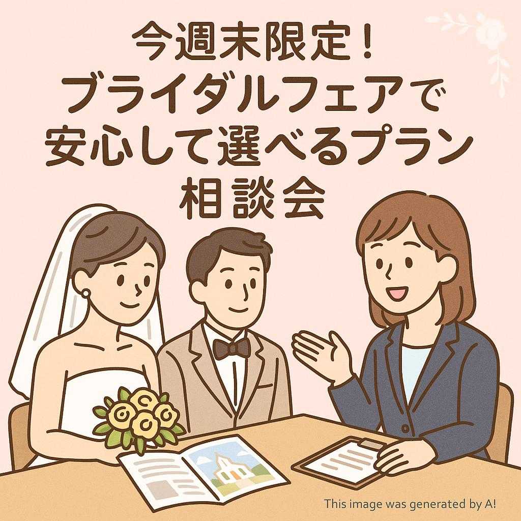 今週末限定!ブライダルフェアで安心して選べるプラン相談会
