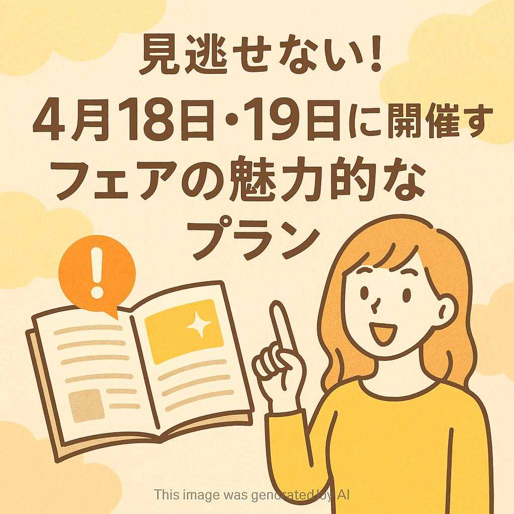 見逃せない!4月18日・19日に開催するフェアの魅力的なプラン