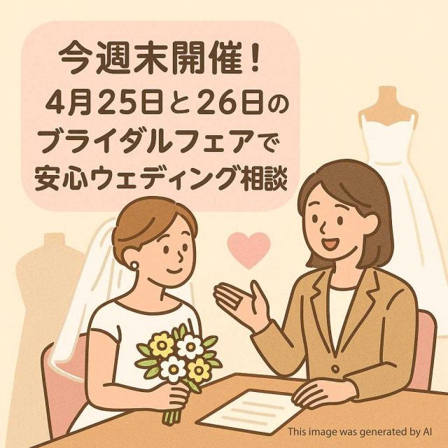 今週末開催！4月25日と26日のブライダルフェアで安心ウェディング相談