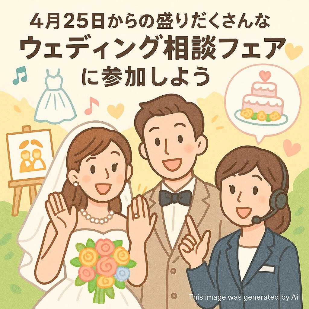 4月25日からの盛りだくさんなウェディング相談フェアに参加しよう