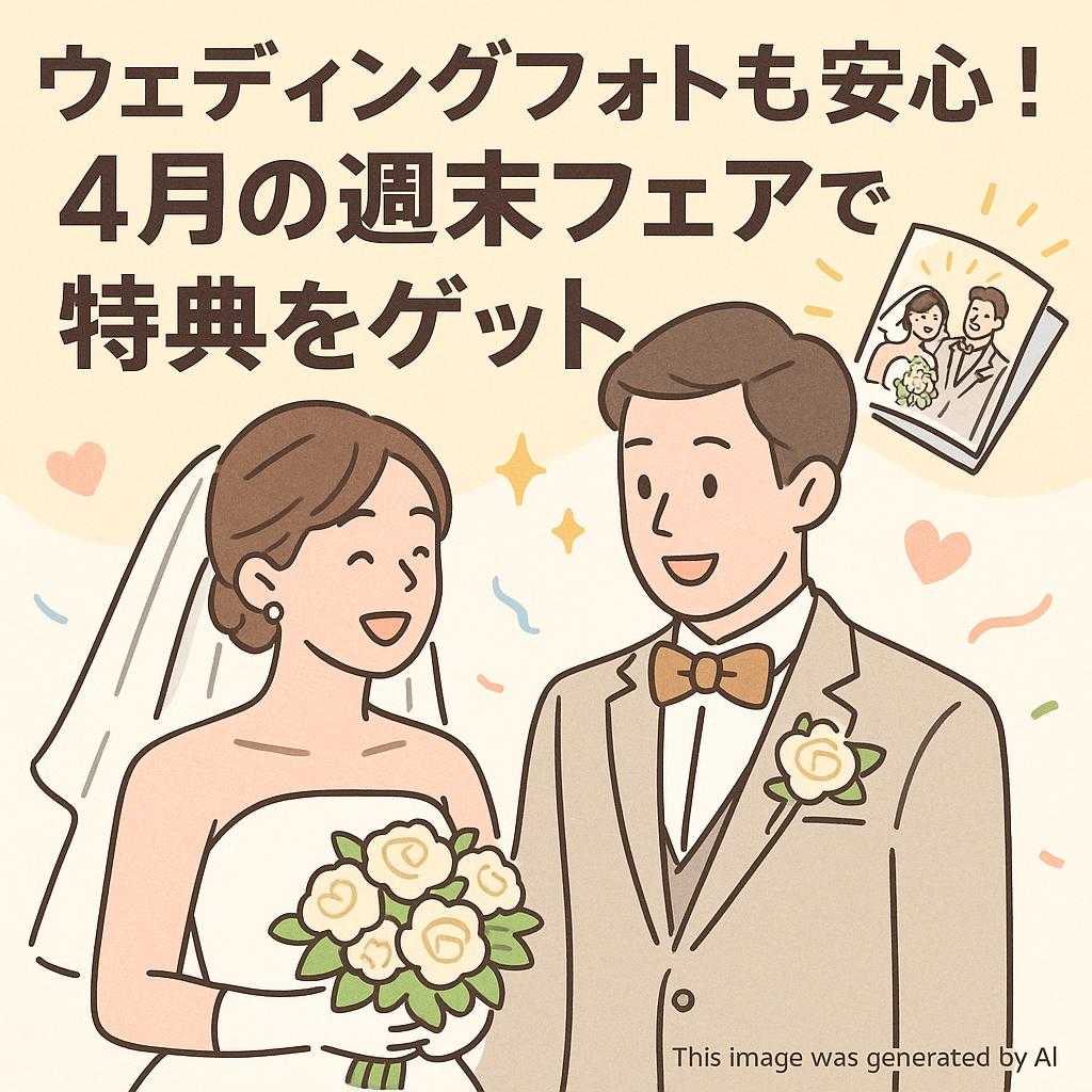 ウェディングフォトも安心!4月の週末フェアで特典をゲット