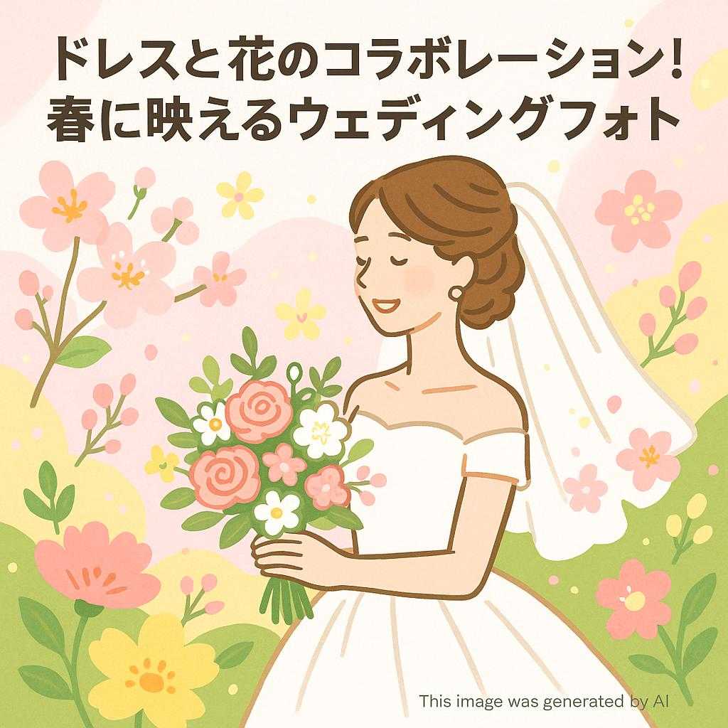 ドレスと花のコラボレーション！春に映えるウェディングフォト