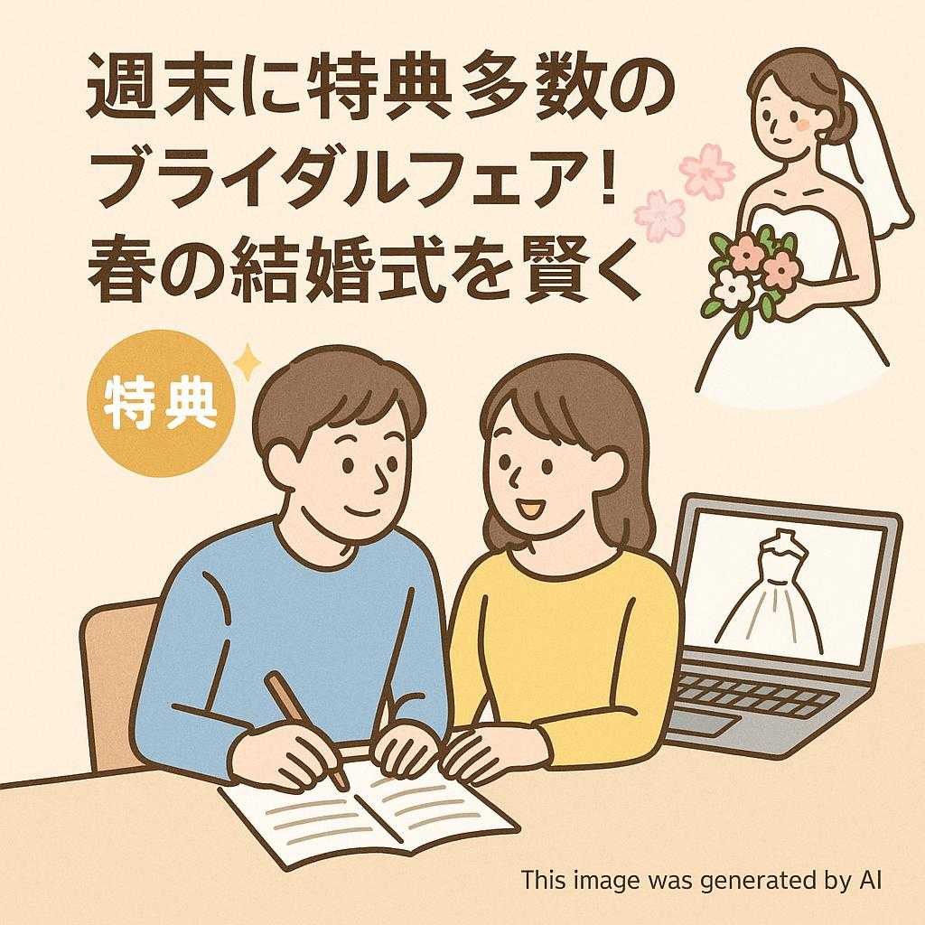 週末に特典多数のブライダルフェア！春の結婚式を賢く準備