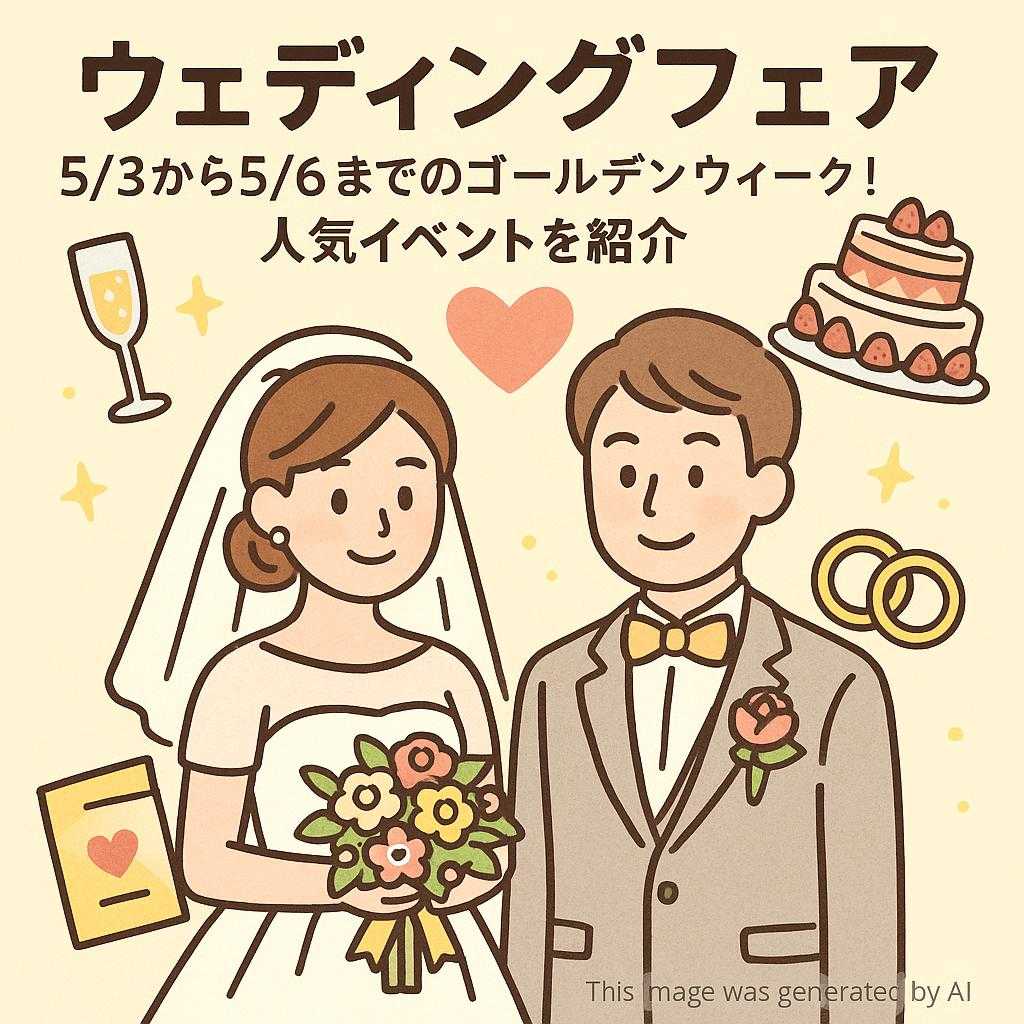 ウェディングフェア5/3から5/6までのゴールデンウェーク!人気イベントを紹介