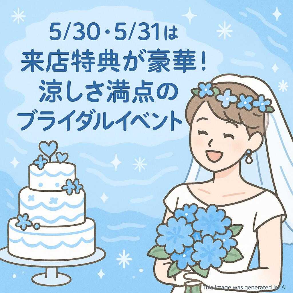 5/30・5/31は来店特典が豪華！涼しさ満点のブライダルイベントへ
