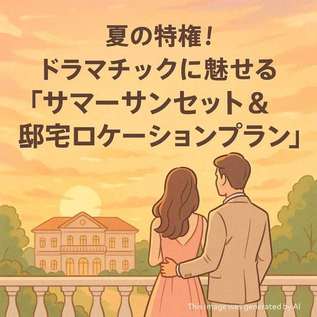 夏の特権！ドラマチックに魅せる「サマーサンセット＆邸宅ロケーションプラン」