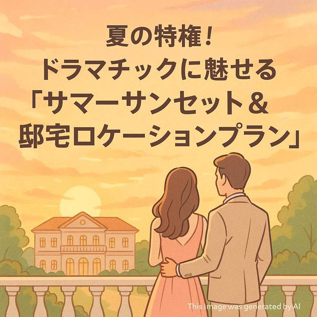 夏の特権！ドラマチックに魅せる「サマーサンセット＆邸宅ロケーションプラン」
