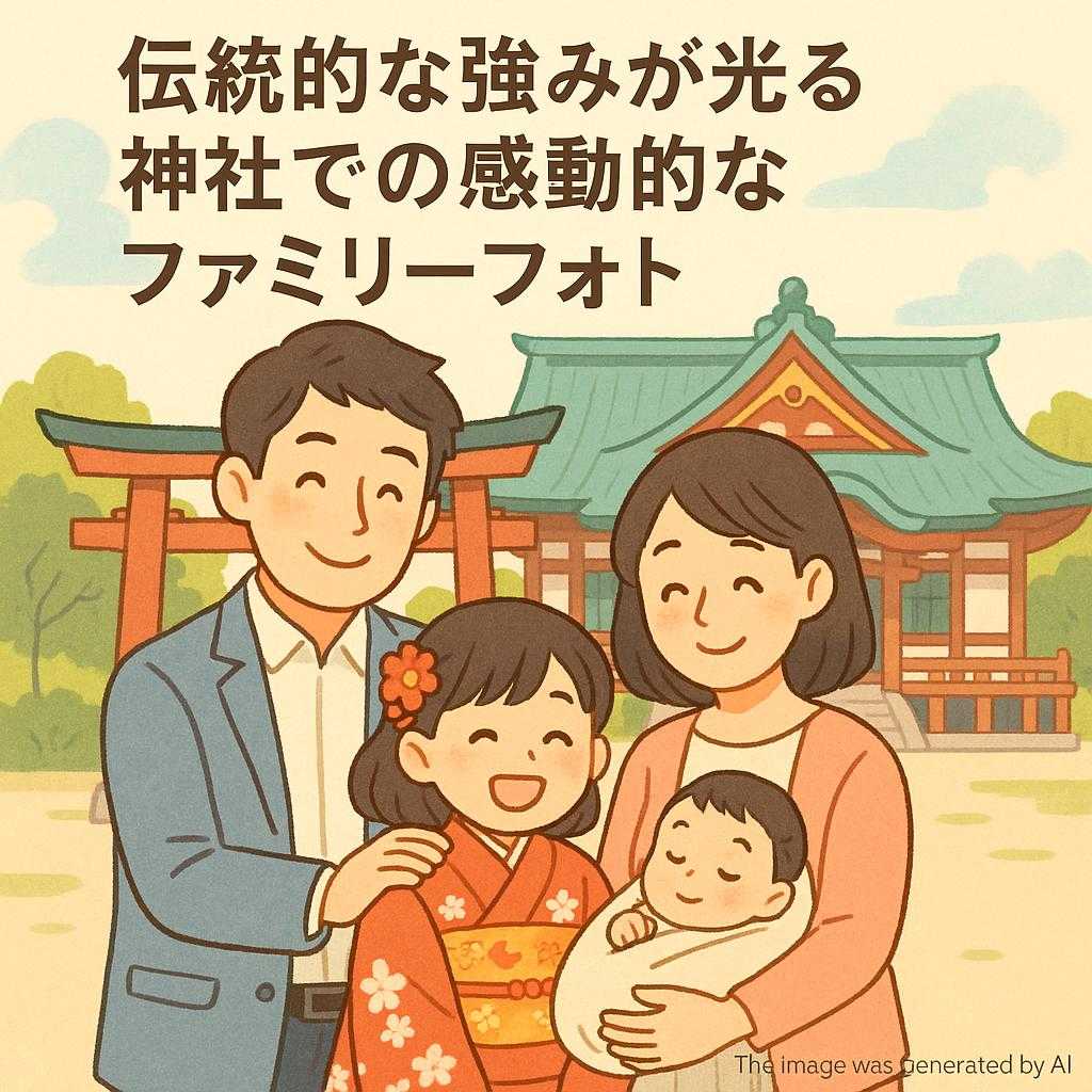 伝統的な強みが光る神社での感動的なファミリーフォト