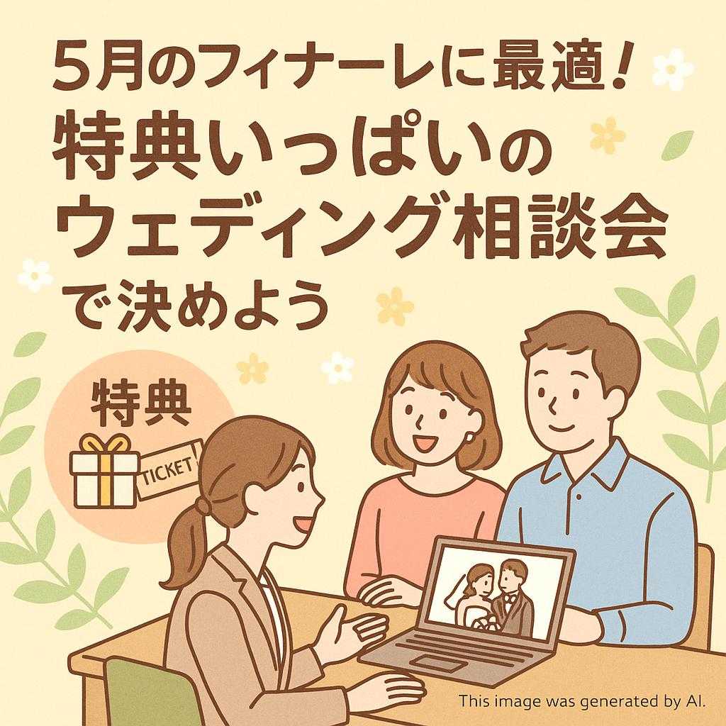 5月のフィナーレに最適!特典いっぱいのウェディング相談会で決めよう