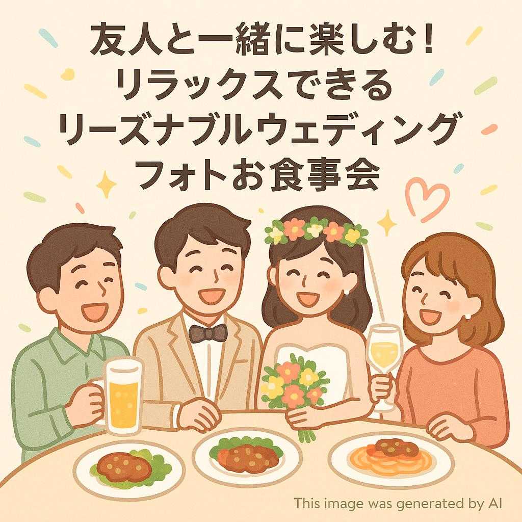 友人と一緒に楽しむ!リラックスできるリーズナブルウェディングフォトお食事会