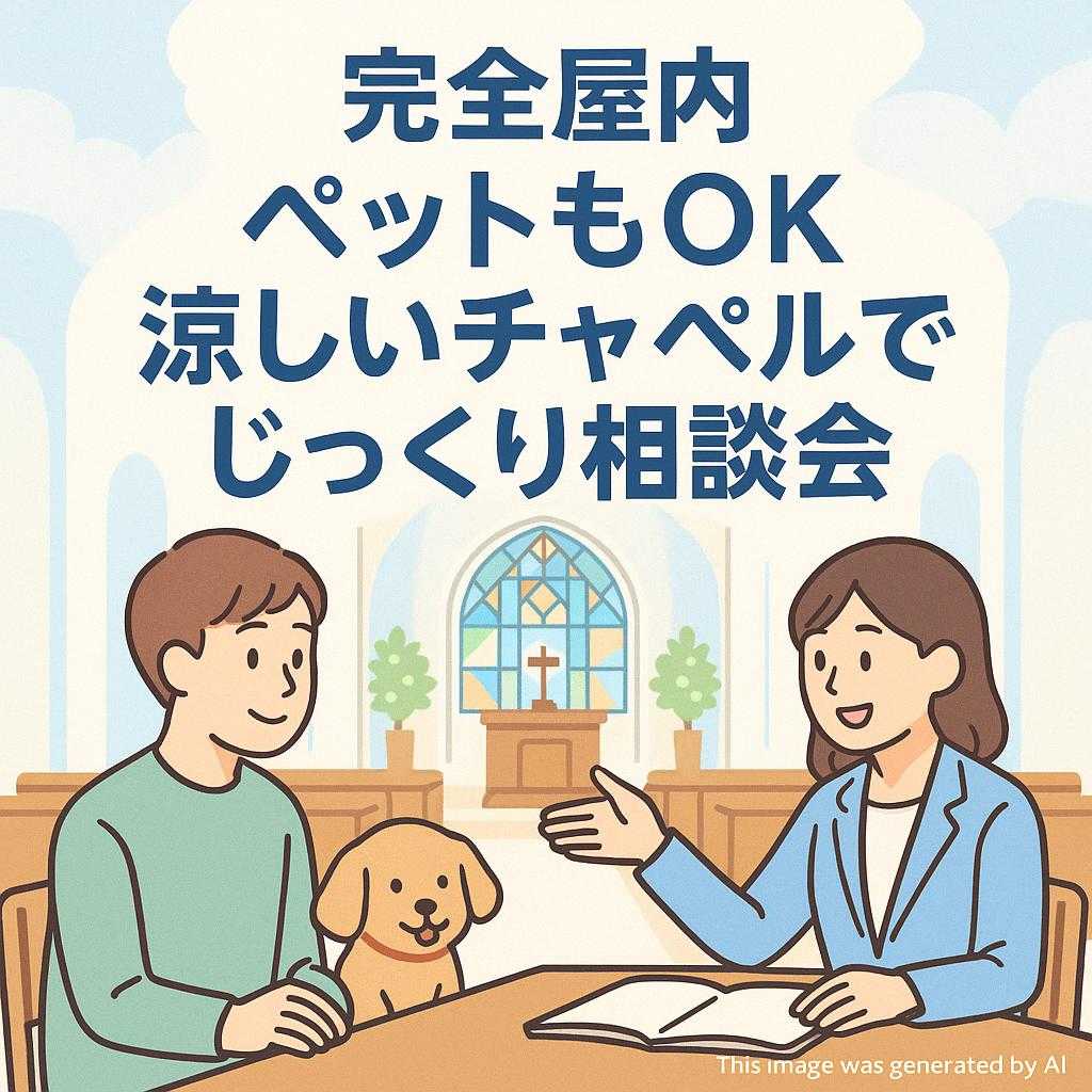 【完全屋内】ペットもOK 涼しいチャペルでじっくり相談会