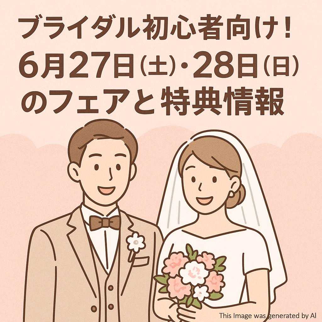ブライダル初心者向け!6月27日(土)・28日(日)のフェアと特典情報