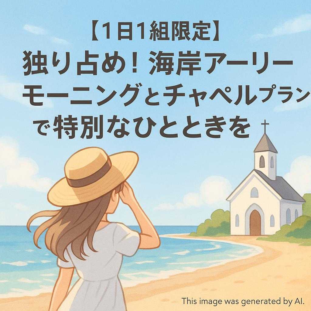 【1日1組限定】独り占め！海岸アーリーモーニングとチャペルプランで特別なひとときを