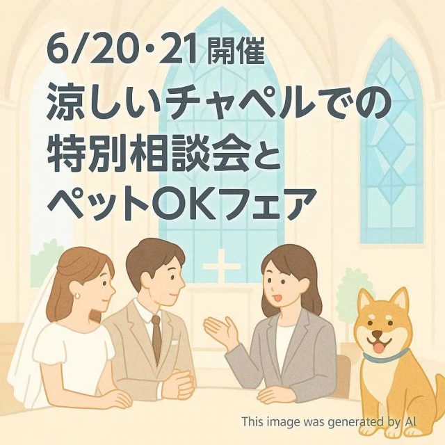 6/20・21開催 涼しいチャペルでの特別相談会とペットOKフェア