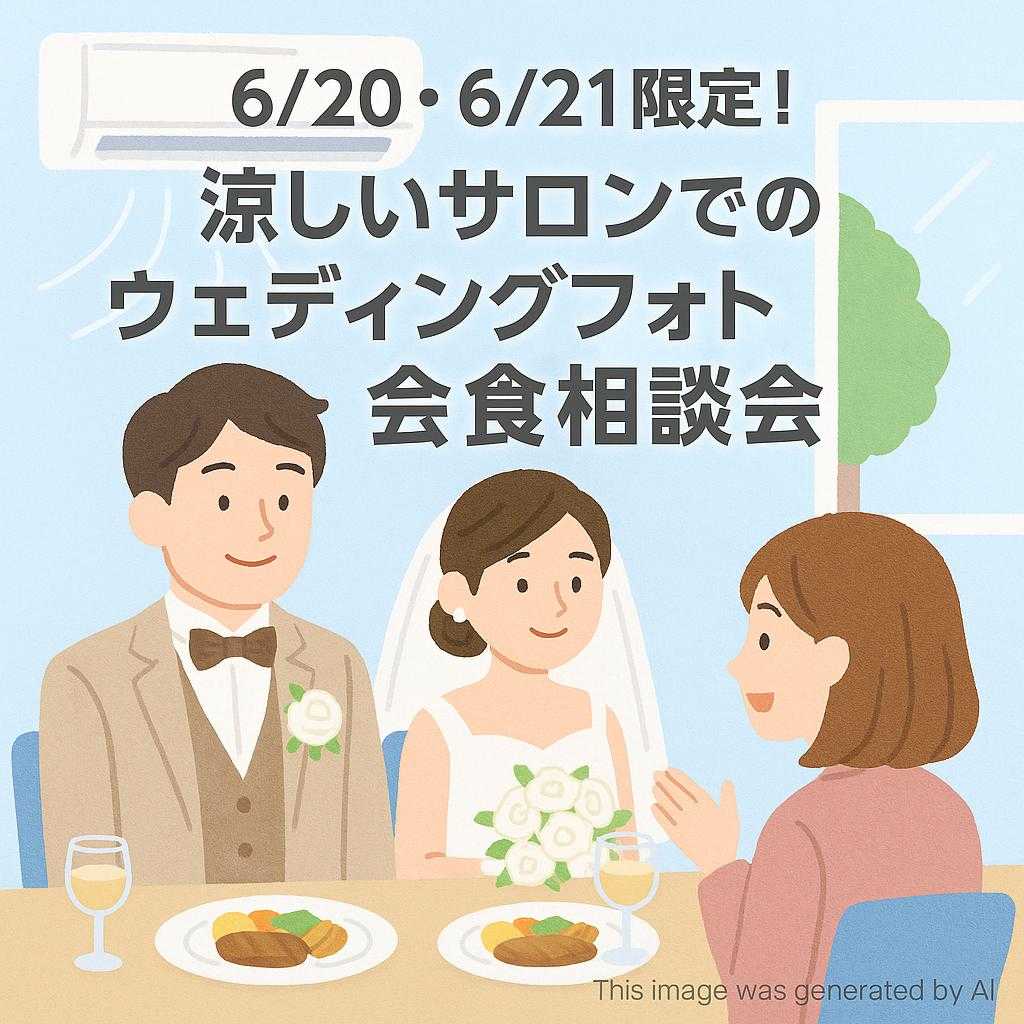 6/20・6/21限定！涼しいサロンでのウェディングフォト会食相談会