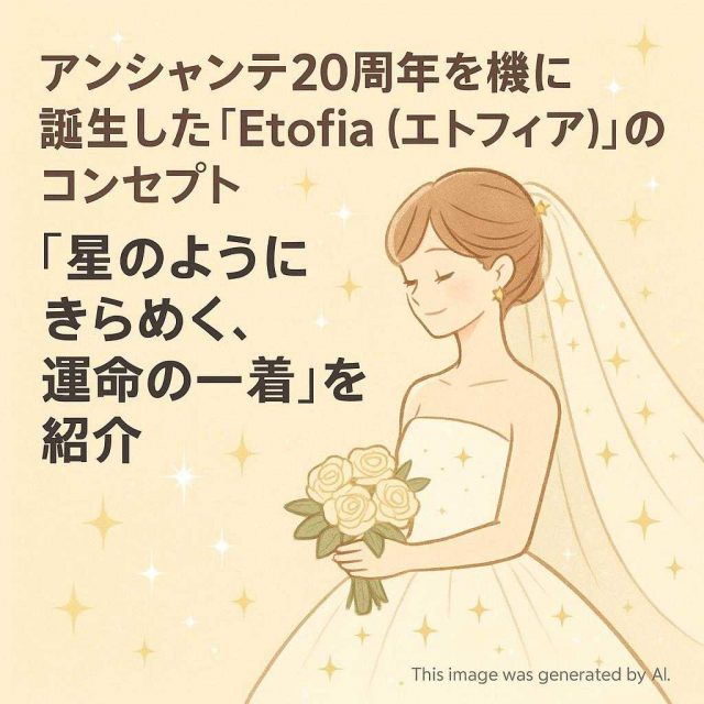 アンシャンテ20周年を機に誕生した「Etofia（エトフィア）」のコンセプト「星のようにきらめく、運命の一着」を紹介