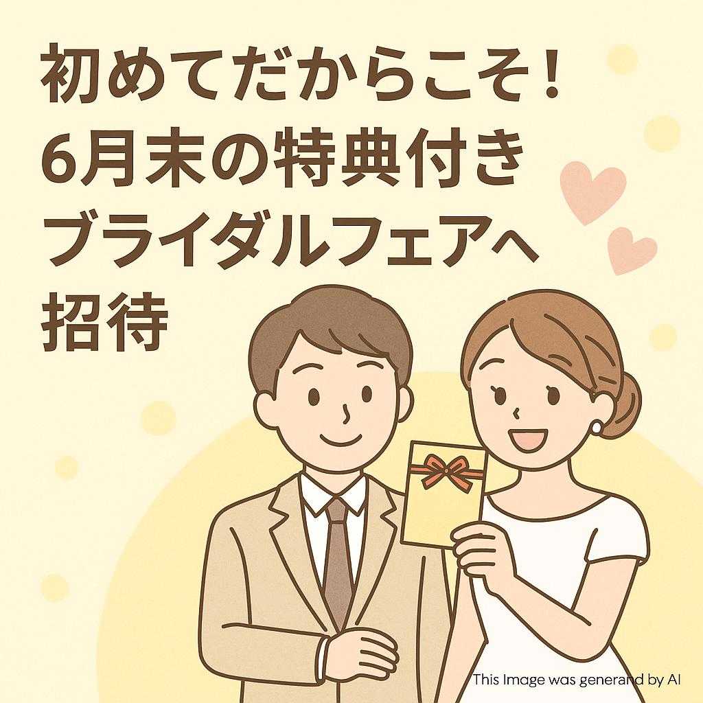 初めてだからこそ!6月末の特典付きブライダルフェアへの招待