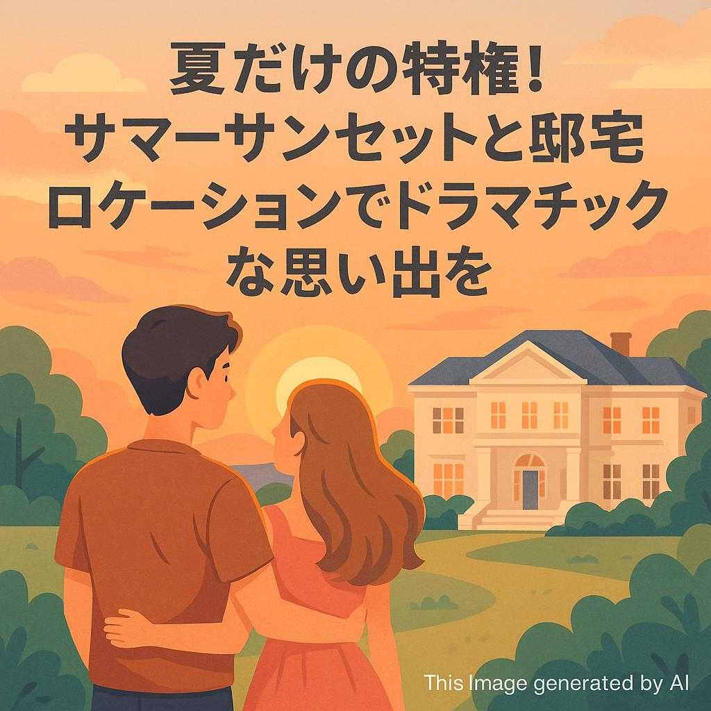 夏だけの特権!サマーサンセットと邸宅ロケーションでドラマチックな思い出を