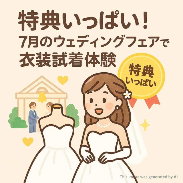 特典いっぱい！7月のウェディングフェアで衣装試着体験