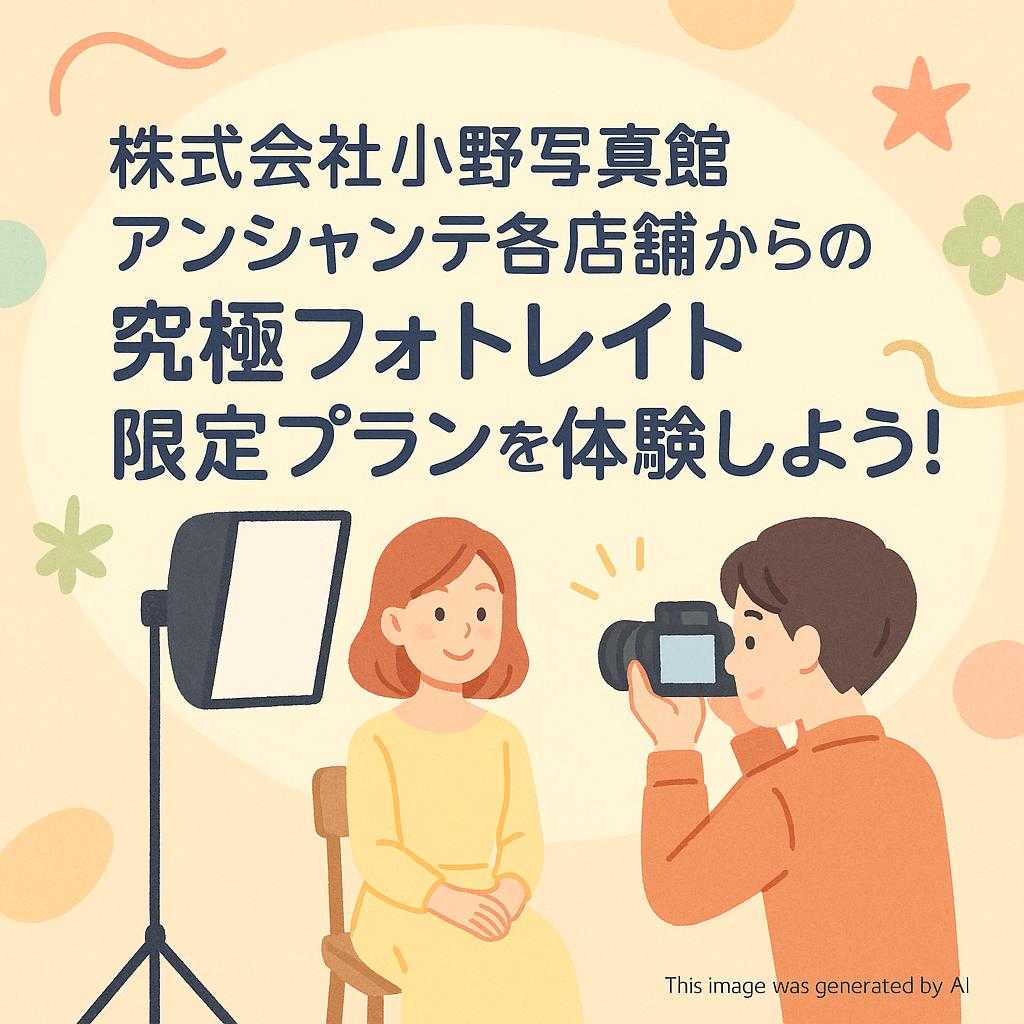株式会社小野写真館アンシャンテ各店舗からの究極フォトレイト限定プランを体験しよう！