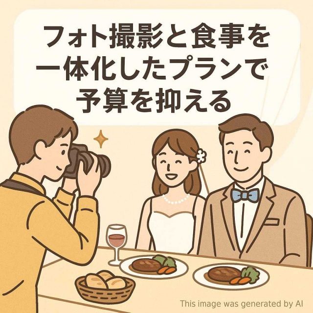 フォト撮影と食事を一体化したプランで予算を抑える