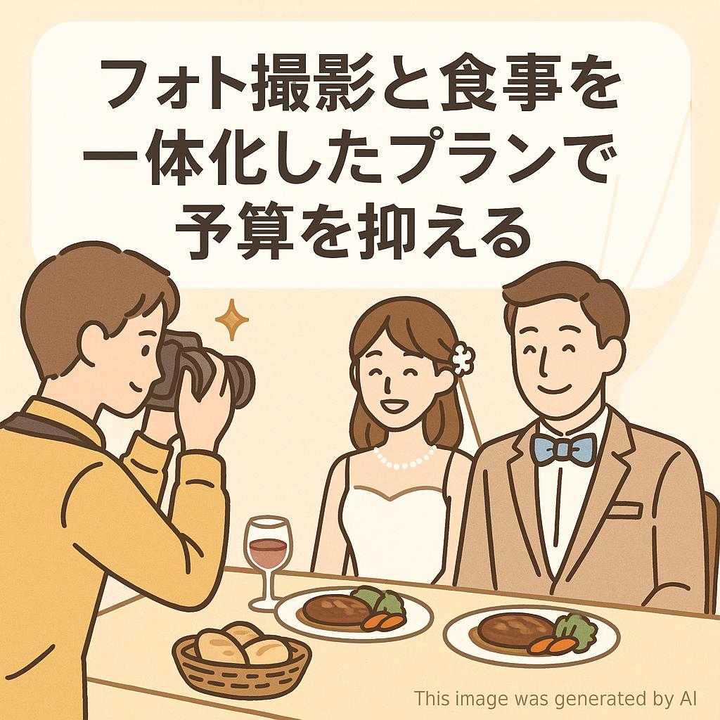 フォト撮影と食事を一体化したプランで予算を抑える