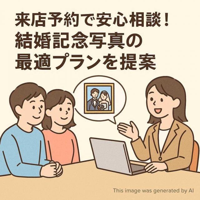 来店予約で安心相談！結婚記念写真の最適プランを提案