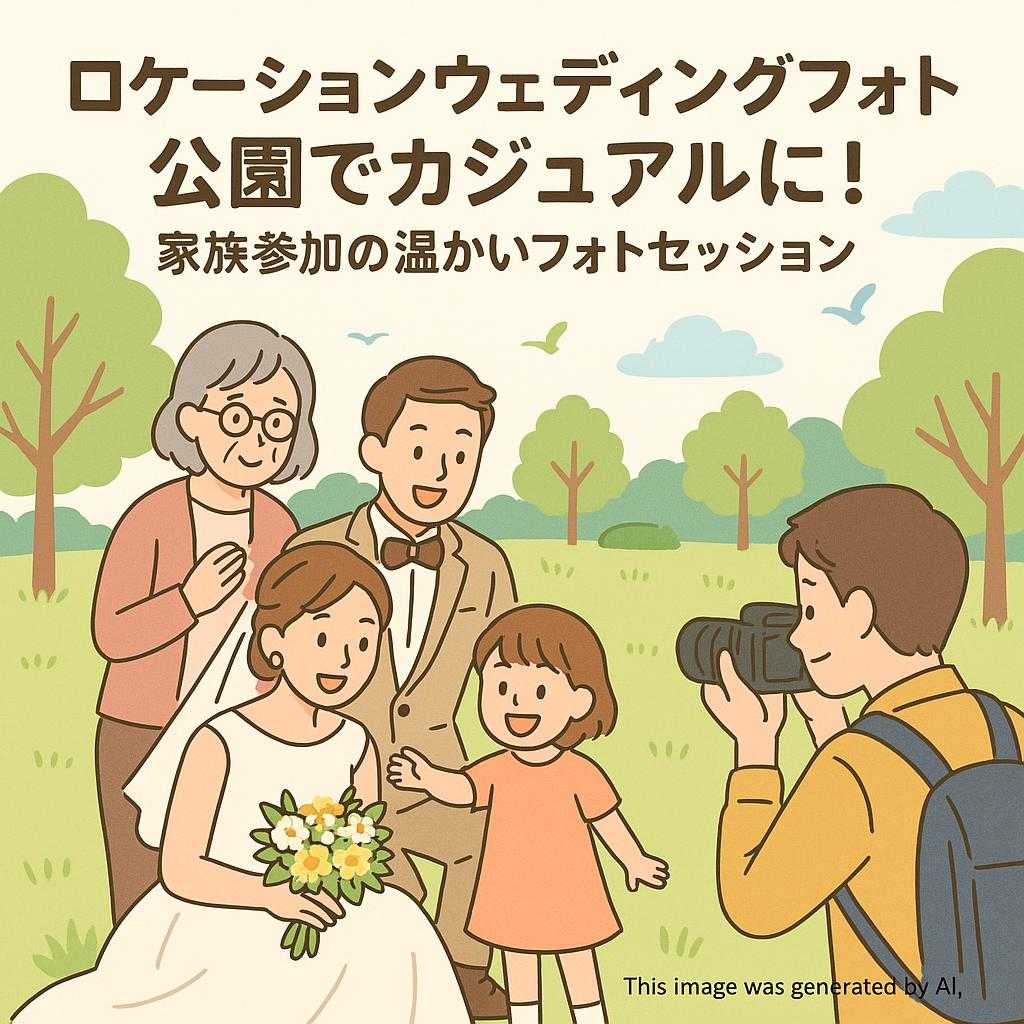 ロケーションウェディングフォト公園でカジュアルに!家族参加の温かいフォトセッション