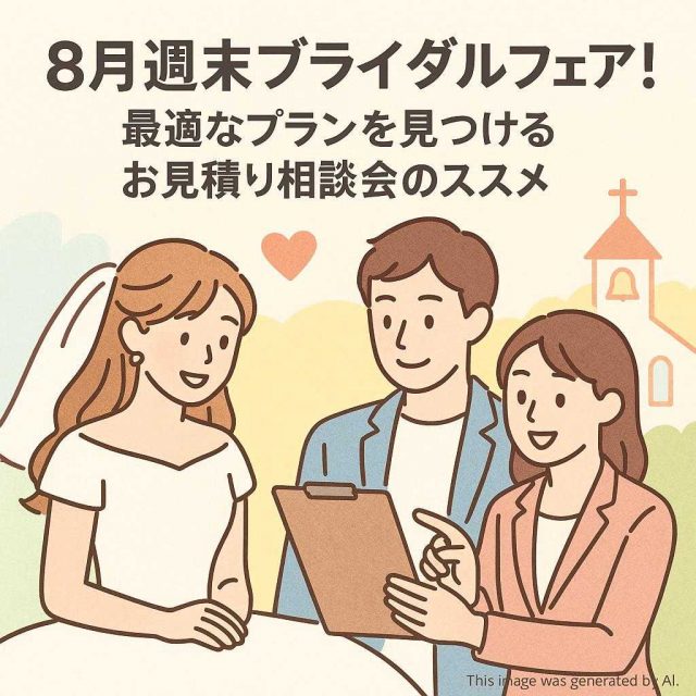 8月週末ブライダルフェア！最適なプランを見つけるお見積り相談会のススメ