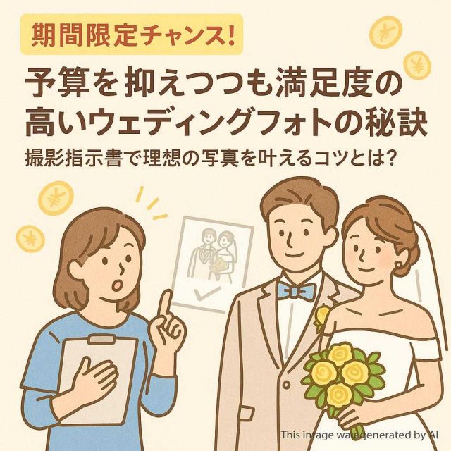 期間限定チャンス！予算を抑えつつも満足度の高いウェディングフォトの秘訣 撮影指示書で理想の写真を叶えるコツとは？