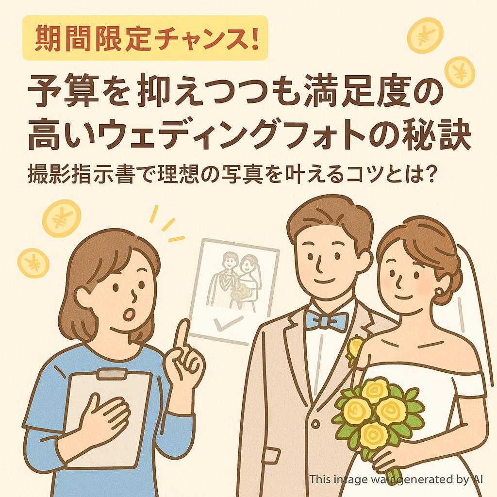 期間限定チャンス！予算を抑えつつも満足度の高いウェディングフォトの秘訣 撮影指示書で理想の写真を叶えるコツとは？