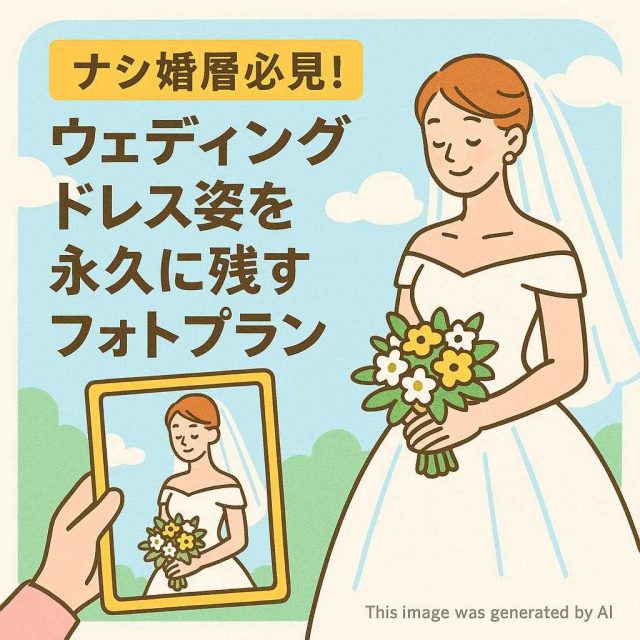 ナシ婚層必見！ウェディングドレス姿を永久に残すフォトプラン