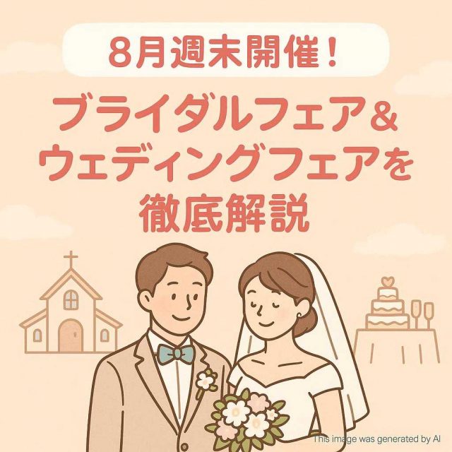8月週末開催！ブライダルフェア＆ウェディングフォイトフェアを徹底解説