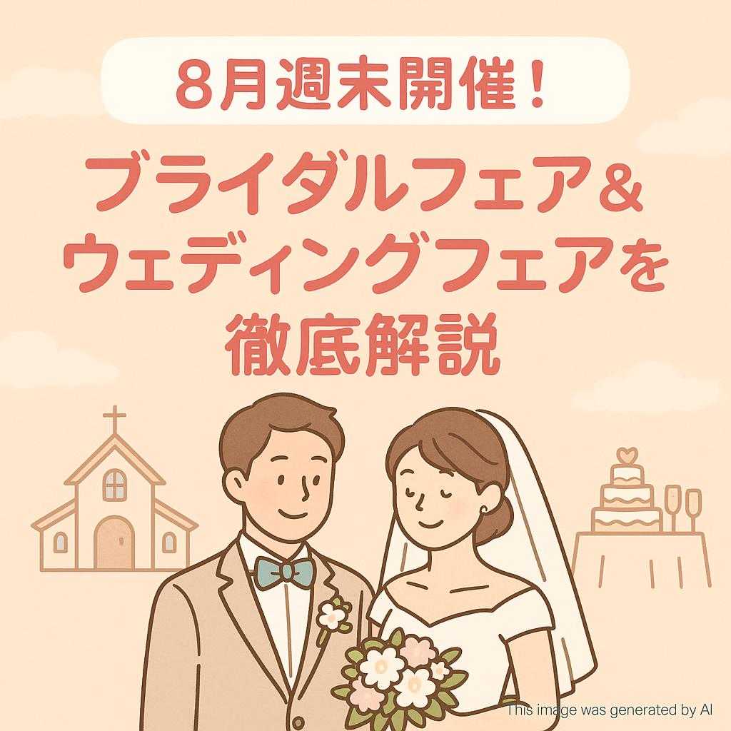 8月週末開催！ブライダルフェア＆ウェディングフォイトフェアを徹底解説