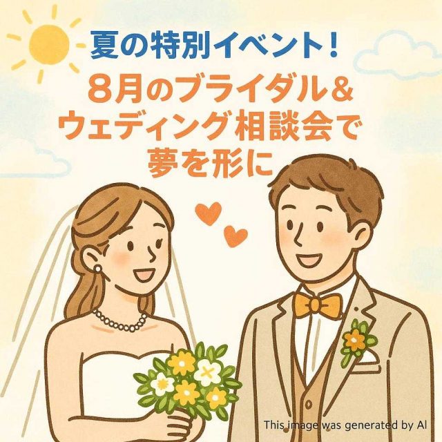 夏の特別イベント！8月のブライダル＆ウェディング相談会で夢を形に