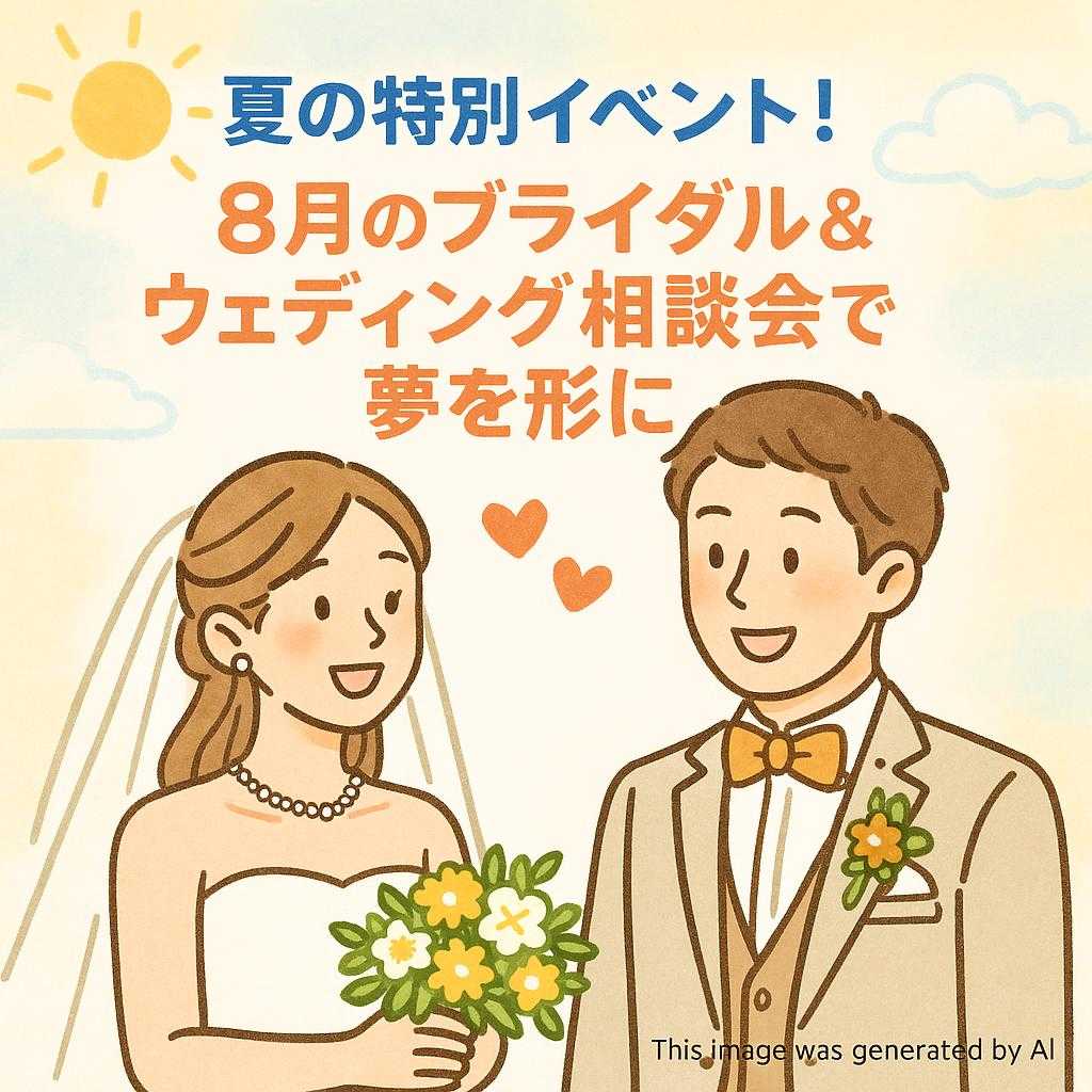 夏の特別イベント！8月のブライダル＆ウェディング相談会で夢を形に