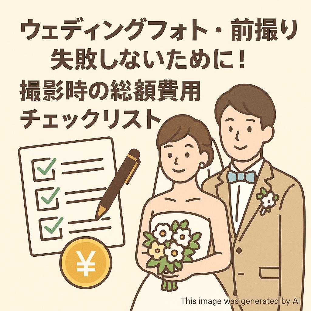 ウェディングフォト・前撮り失敗しないために！撮影時の総額費用チェックリスト