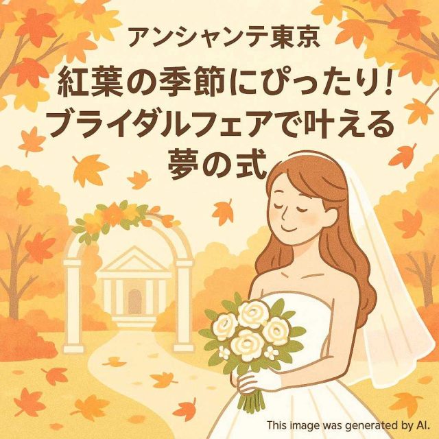 アンシャンテ東京 紅葉の季節にぴったり！ブライダルフェアで叶える夢の式