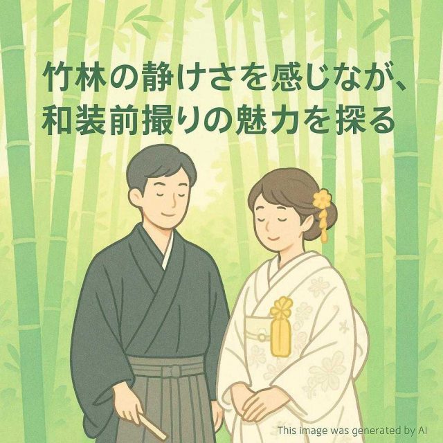 竹林の静けさを感じながら、和装前撮りの魅力を探る