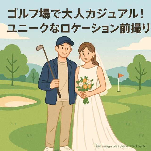 ゴルフ場で大人カジュアル！ユニークなロケーション前撮り