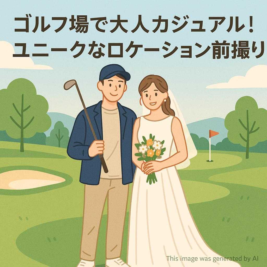 ゴルフ場で大人カジュアル!ユニークなロケーション前撮り